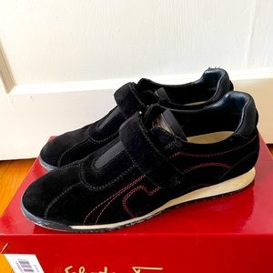 Ferragamo sneakers 8.5, black w/Velcro closing. Great condition & comfy!
